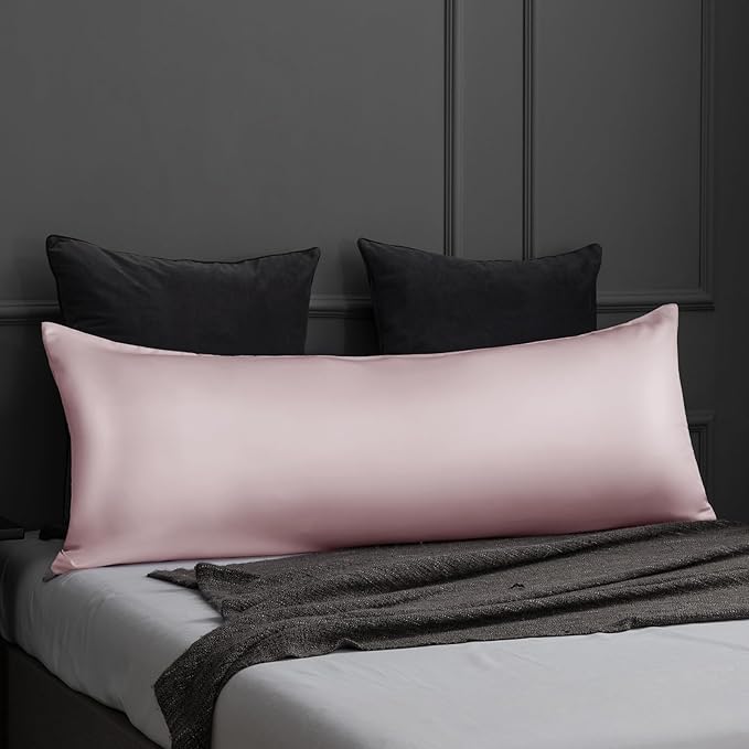 TELUS Body Cooling Pillow Case Cover, Bamboo Rayon & Lyocell Pillowcase with Zipper Closure, Breathable Pillow Case for Hot Sleepers and Night Sweats, 20x54 inches, Light Pink