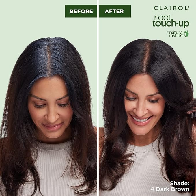 Clairol Root Touch-Up by Natural Instincts Permanent Hair Dye, 4 Dark Brown Hair Color, Pack of 1