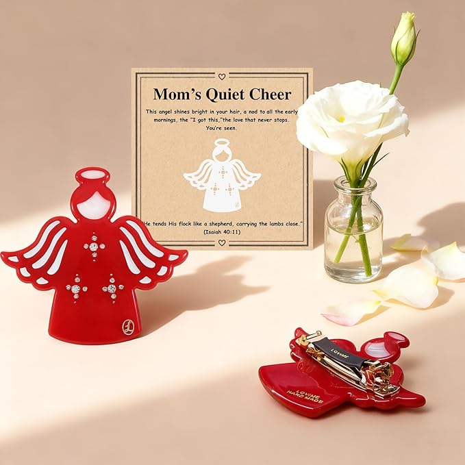 Gifts for Mom Wife Birthday Unique, Premium Acetate French Hair Barrette Clip for Women, Wedding Gift for Mother of the Bride, Christian Warm Gifts CHRISTMAS Stocking Stuffer With Gift Box