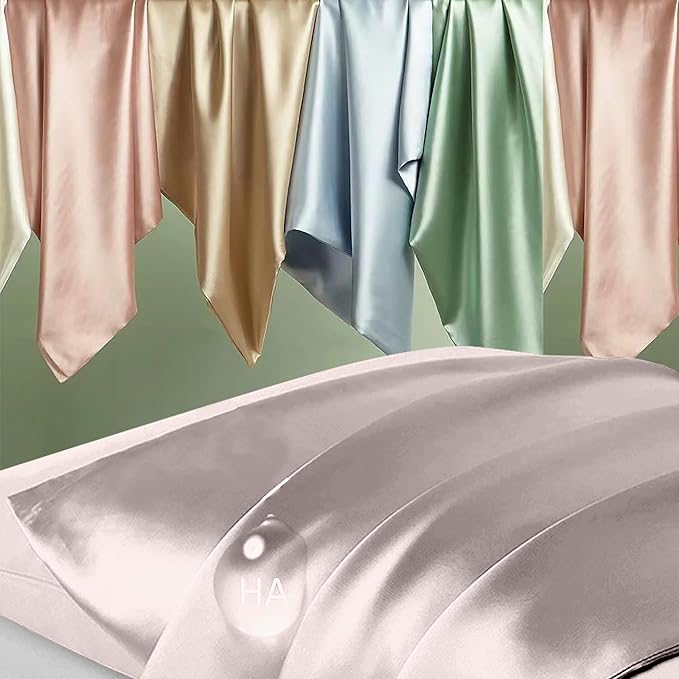 Mulberry Silk Pillow Cases Standard Size, Silk Pillowcase for Hair and Skin, Both Sides Natural Silk Satin Pillowcase for Sleeping Women with Zipper, Gifts for Women Men, Taupe