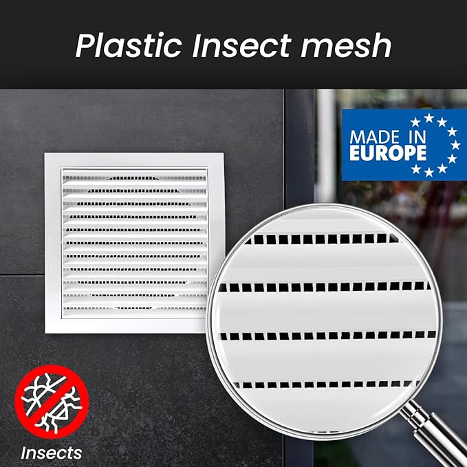 Repa Market 4 Inch Brown Dryer Vent Hood/Duct Cover for Walls or Ceiling/ABS Plastic Louvered Air Grille with Built-In Mesh Screen/Exhaust and Dryer Vent Covers for Indoor & Outdoor Use