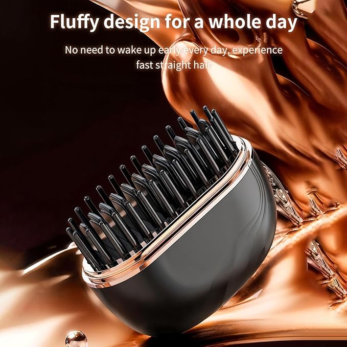 Mini Hair Straighteners, Portable Hair Straighteners Brush, 30s Fast Heating Mini Cordless Straightener with 3 Heat Settings, Rechargeable Hot Comb Heated Hairs Styling Brush, for Home Travel