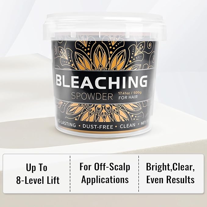 Hair Bleach 500g / 17.41oz, Large Capacity Salon Grade Bleach for Hair, Mild Bleach Powder Quickly Remove Hair Color, Refreshing Create Fashionable Styling
