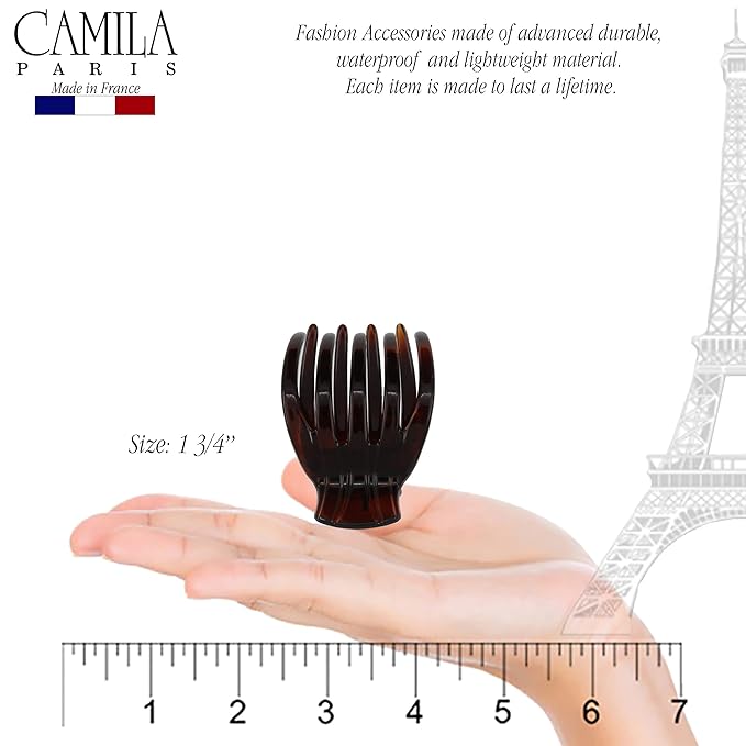 Camila Paris CP3540 French Hair Clip for Women, Hair Side Clips, 2 Inch Girls Hair Claw Clips Jaw Fashion Durable Styling Hair Accessories for Women, Strong Hold No Slip Grip, Made in France