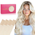 WENNALIFE Tape in Hair Extensions Human Hair, 20pcs 50g 24 inch White Blonde Remy Hair Extensions Straight Human Hair Tape in Extensions Skin Weft Tape Extensions Human Hair