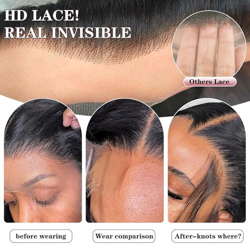 13x4 Lace Front Wigs Human Hair Pre Plucked 180 Density 28 Inch HD Body Wave Lace Front Wigs Human Hair 10A Frontal Wigs Human wigs for Women Glueless Wigs Human Hair Pre Plucked Black wig 28Inch