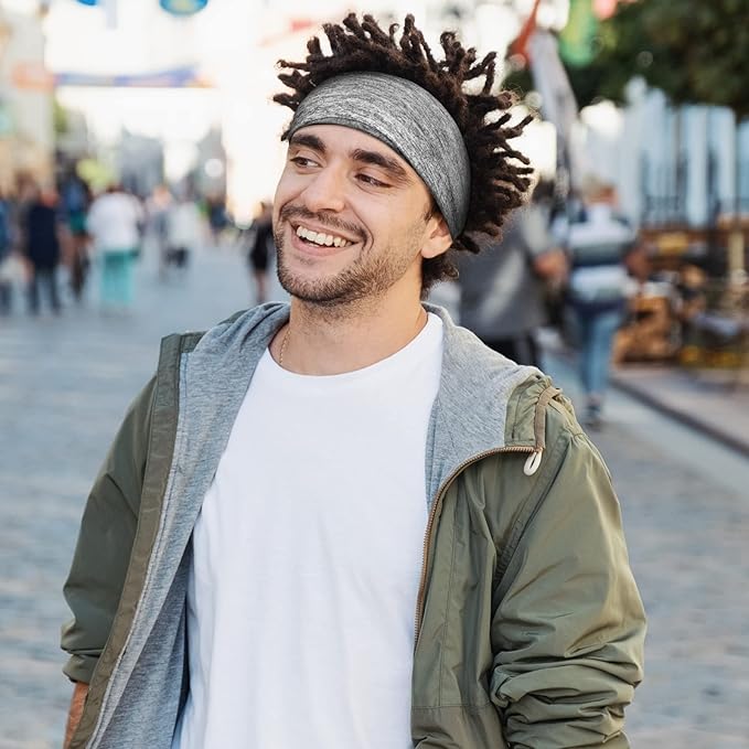 SATINIOR 6 Pcs Spandex Dreadlock Caps, Unisex Elastic Head Wraps for Long Hair, Dread Headbands with Tubes - 6 Deep Colors