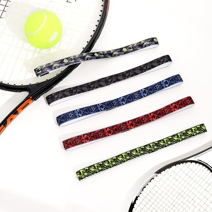 Headbands for Women, 5 PCS Unisex Sports Hair Band, Thin Hair Band Boys & Children, Elastic Headband Men's Sports Non-Slip Headbands, Thin Hair Bands for Football, Yoga, Running