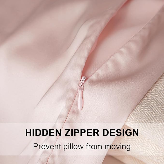Mulberry Silk Pillowcase for Hair and Skin,King Size Cooling Silk Pillow Case with Hidden Zipper,Allergen Proof Dual Sides Soft Breathable Smooth Silk Pillow Cover for Women(King,Beige)