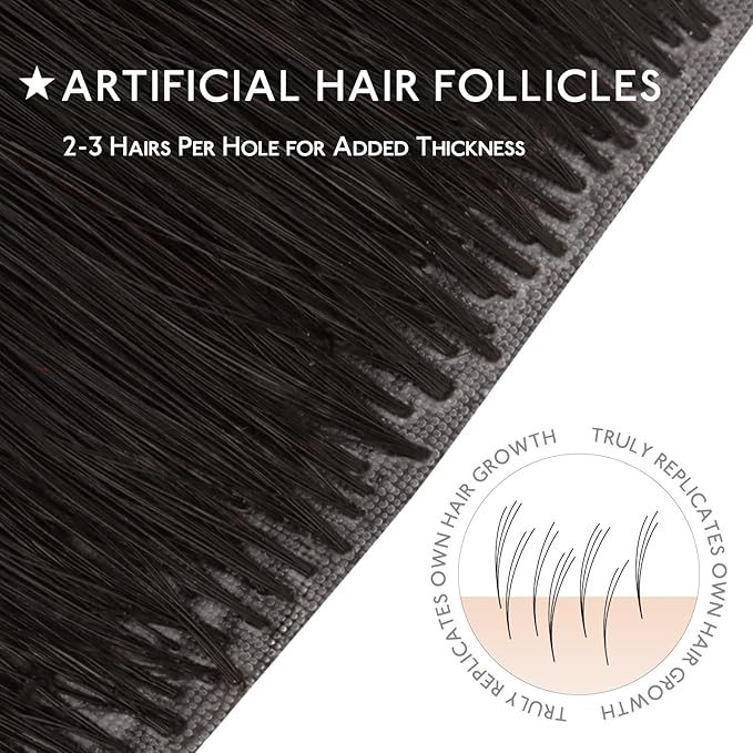 WENNALIFE Invisi Edge & Classic Seamless Clip in Hair Extensions Real Human Hair, 16 Inch 130 7pcs Balayage Dark Brown Mixed Chestnut Brown Hair Extensions for Women Invisible Straight Injection