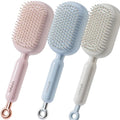 Retractable Cushion Massage Comb for Wet & Dry Hair, Anti-Static Self Cleaning Hair Brush for All Hair Types, Soft Bristles, Easy Eliminates Knots, Detangling Hairbrush for Women Men (3 Mix)