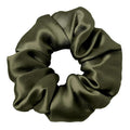 LILYSILK Silk Hair Scrunchies/Ties for Frizz & Breakage Prevention, 100% Mulberry, No Damage, Elastic ponytail Holders, 1Pc, Olive Green