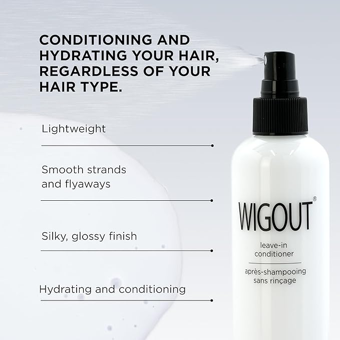 Style Factor WIGOUT Leave-In Conditioner Spray – Lightweight Hydrating & Conditioning Mist Controls Frizz, Adds Shine & Softness For Dry Damaged Hair No-Rinse Formula for All Hair Types - Ruby