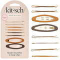 Kitsch Hair Clips for Women & Bobby Pins – Gold Metal Snap Hair Barrettes | Stylish, No Slip, Pain-Free | Ideal for Everyday Hairstyles | Ideal Gifts for Women - Sedona, 8pc Set