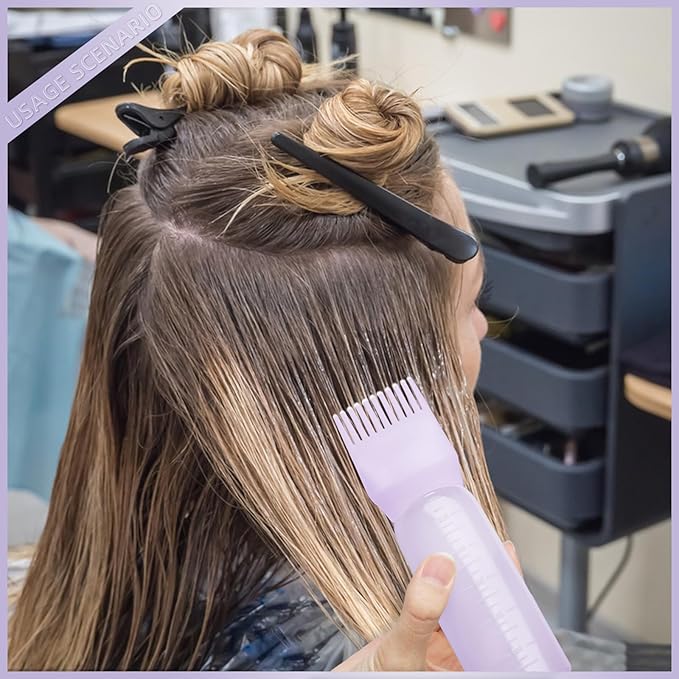 BLAAROOM Root Comb Applicator Bottle, 4 Pack Hair Oil Applicator with Root Comb Brush for Scalp Oil Hair Oiling