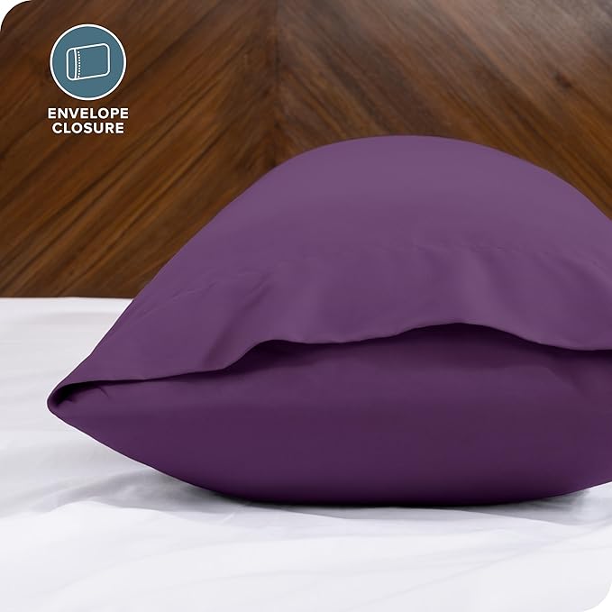 Bare Home Microfiber Body Pillow Cover - Ultra Soft & Cooling - Double Brushed - Envelope Closure - Easy Care (20''x54'' Body Pillow Cover, Plum)