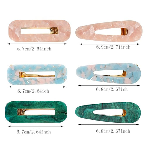 12 Pieces Acrylic Resin Marble Hair Clips Set, Decorative Pearls Hair Barrettes Sweet Decorative Bobby Pins Hairpin Headwear Hair Accessories Headwear for Women and Girls…