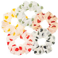 LOOKSEVEN Scrunchies for Hair Women, 5PCS Bandana Scrunchy Hair Ties, Heart Shape