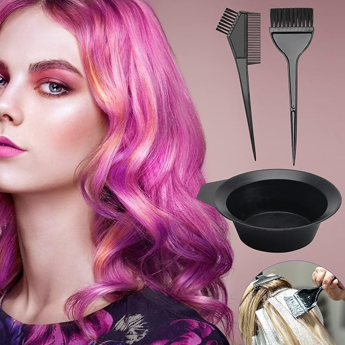 AHIER 23 Pack Hair Coloring Kit, Include Hair Dye Brush and Bowl Set, Highlight Cap Kit, Ear Cover, Gloves, Shawl, Shower Cap for DIY Salon Coloring Tools