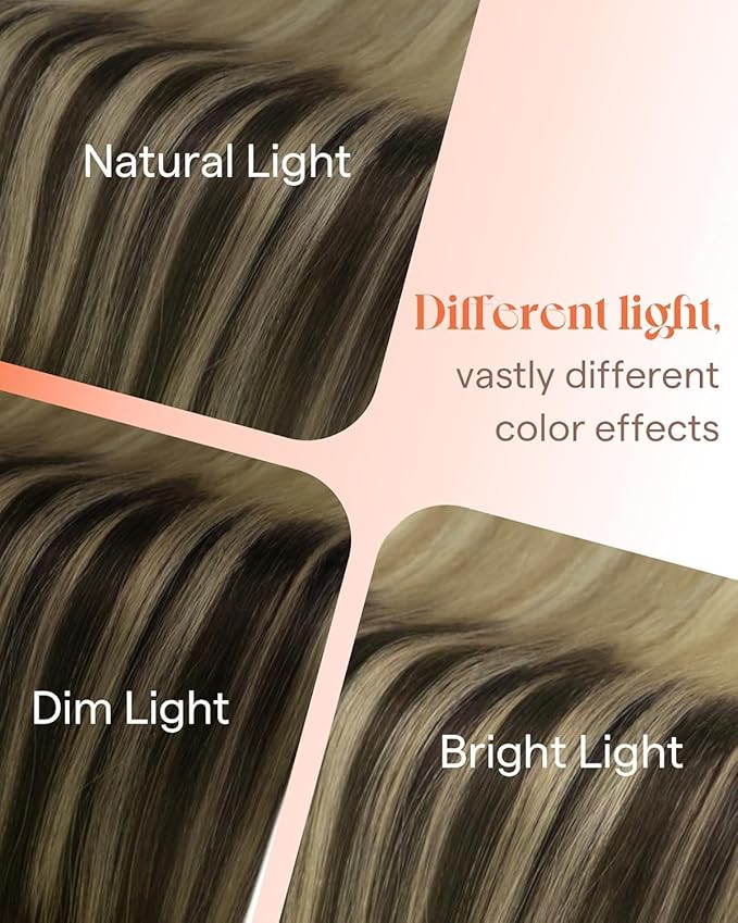 Sunny Tape in Hair Extensions Human Hair Dark Brown Balayage Blonde Hair Extensions Real Human Hair Tape ins 20 Inch Tape in Extensions 20Pcs 50g