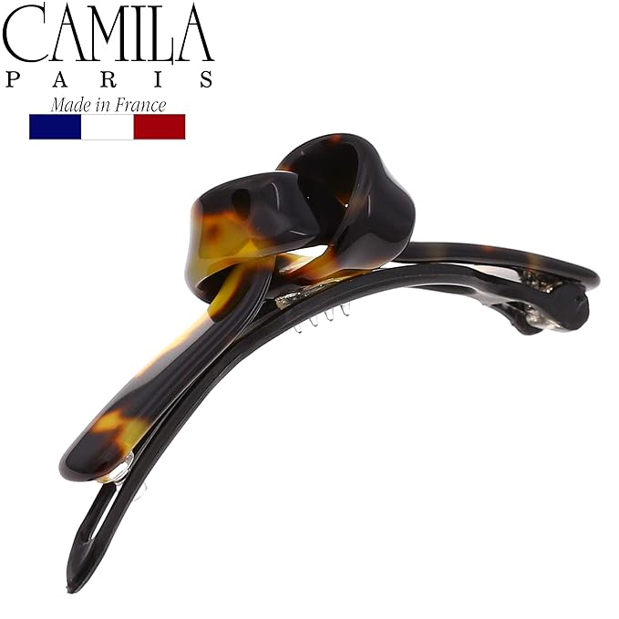Camila Paris CP2801 French Hair Barrette Clip for Girls, Handmade, Tokyo, Metal-Free Closure Strong Hold Grip Hair Clips for Women, No Slip and Durable Styling Girls Hair Accessories, Made in France
