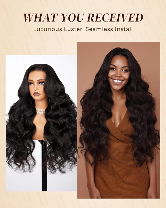 Arabella Hair 13x6 Lace Front Wigs Human Hair 210% Density Glueless Wig Human Hair 100% Body Wave Human Hair Wigs 12A Pre Plucked Pre-Bleached Pre-Cut Glueless Wig (30inch,13x6 body wave)