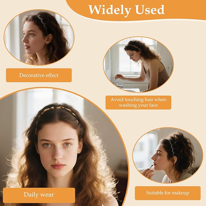5Pcs U Shape Fashion Tooth Hair Comb Headband, High Cranium Head Bands for Women's Hair, Wavy Teeth Hairs Hoop, Vintage High Cranium Hairband for Women (5Pcs Mix, One Size)