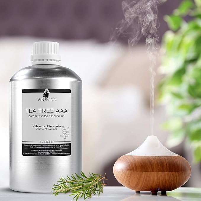 VINEVIDA Tea Tree Essential Oil - Gallon Undiluted - Bulk for Soap Making & Candle Scents - 8 lbs