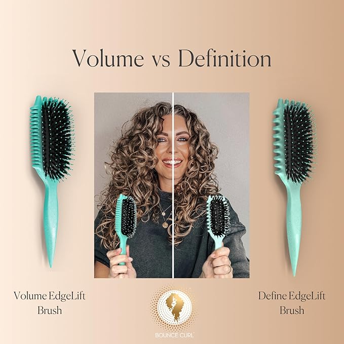Bounce Curl Volume EdgeLift Brush, 5-in-1 Tool for Volumized Waves, Curls & Coils - Teal