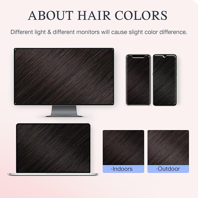 DOORES Hair Extensions Real Human Clip in 20 inch 140g 7pcs Invisi Edge, Seamless Clip in Hair Extensions Invisible Clipins Virgin Injected Skin Weft, 2 Dark Brown