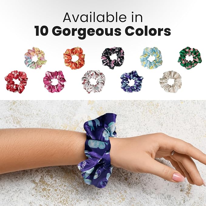 cute design scrunchies for all hair type elastic hair band great for ponytails XL srcunchies set these soft hair ties is great for every occasion (ribbon)