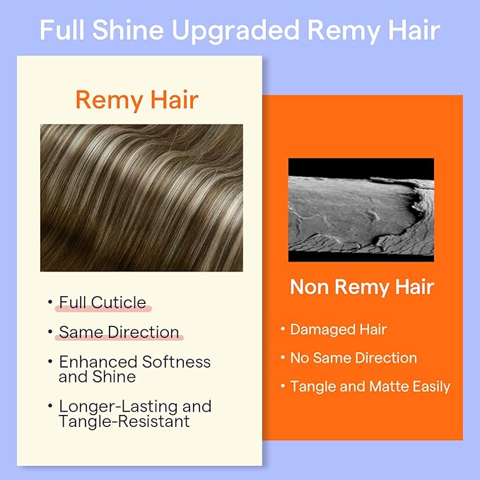 Full Shine Human Hair Clip in Extensions Brown Balayage Remy Hair Extensions Balayage Brown to Blonde Ombre Clip in Hair Extensions 16 Inch 7 Pcs 120 G