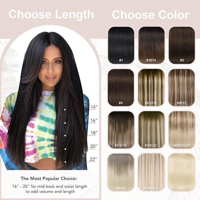 XDhair Clip in Hair Extensions 120G 6pcs Medium Brown Clip in Hair Extensions Real Human Hair Double Weft for Women #4 20 Inch