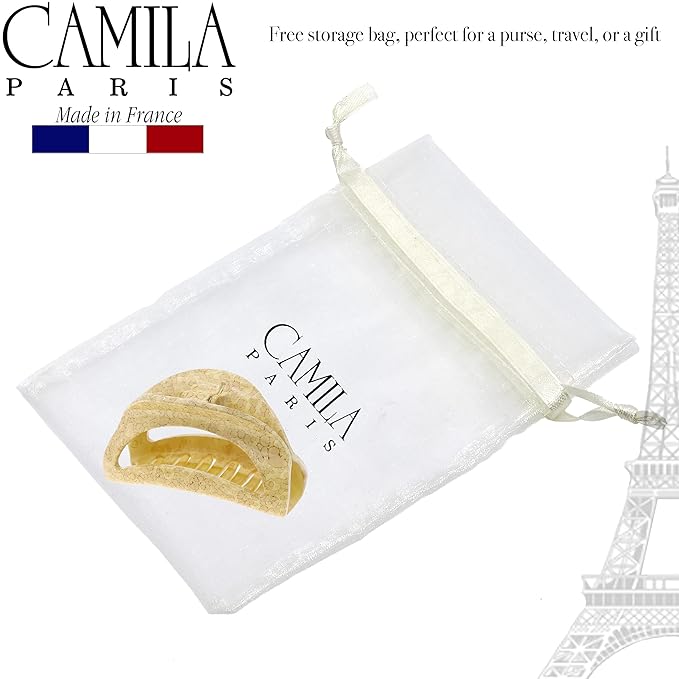 Camila Paris CP3191 French Hair Clip for Women and Girls - Thick, Long, Curly, Wavy Hair - Durable Styling Big Claw Clip - Strong Hold, No Slip Grip - Made in France