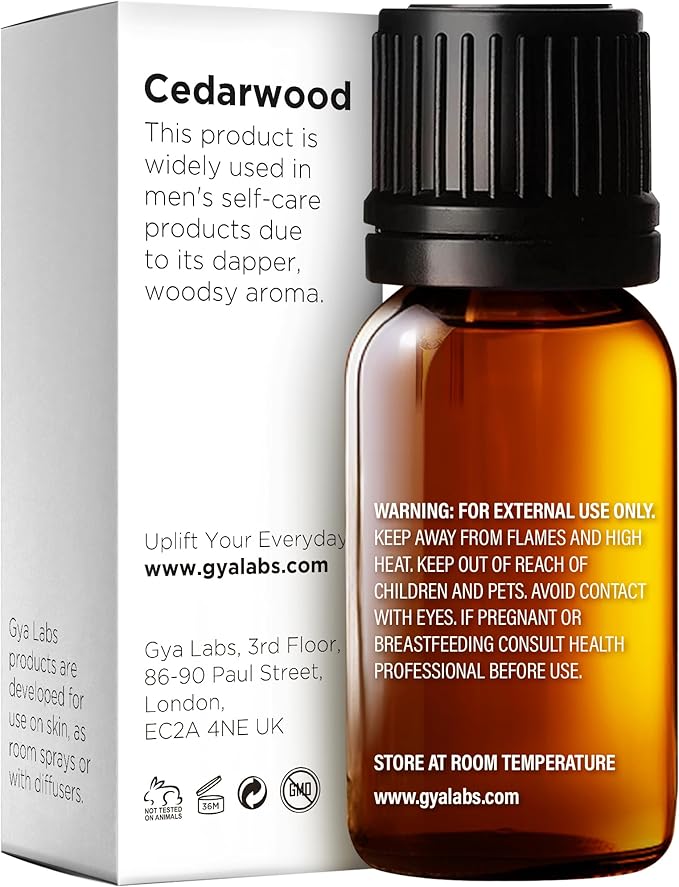 Gya Labs Cedarwood Essential Oil - 0.34 Fl Oz - for Hair, Skin, Diffuser, Aromatherapy & DIY Candle Making Scent