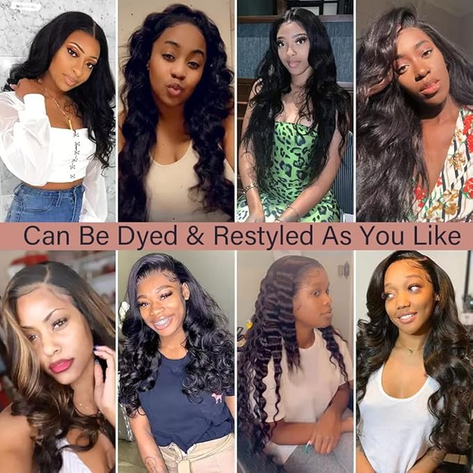 13X6 Body Wave HD Lace Front Human Hair Wigs with Baby Hair for Black Women Pre Plucked Brazilian Virgin Wavy Curly Wig 220% Density Natural Color 14 Inch