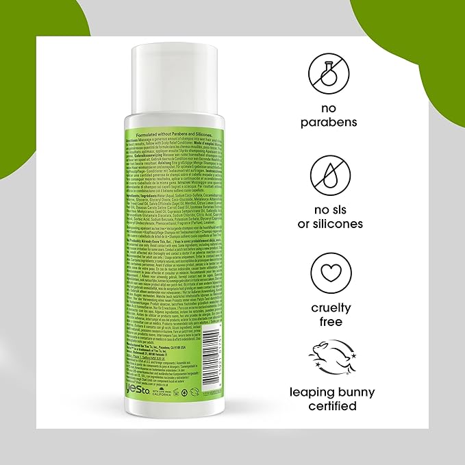 Yes To Tea Tree Scalp Relief Conditioner, Finishing Step To Calm Dry Itchy Scalp, Hydrates & Softens Hair With Long Lasting Moisture, With Tea Tree & Sage Oil, Natural, Cruelty Free, 12 Fl Oz 2PK