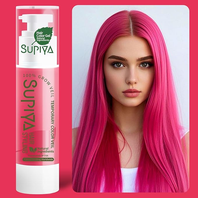 Temporary Hair Styling Color Serum, Green Blue Purple Red Hair Dye Color Gel Washable Natural Instant Hair Color Wax for DIY Hairstyle for Kids Men Women(Red#95)