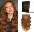 Clip in Hair Extensions Real Human Hair Body Wave 6 Chestnut Brown Clip in 100% Brazilian Remy Human Hair Extensions 8pcs Per Set with 18 Clips Double Weft 18 Inch 100g/3.6oz