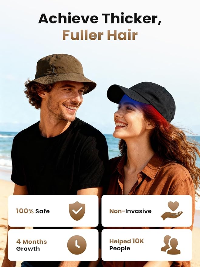 Hair Growth Device, Advanced Laser Hair Growth Cap, Red Light Therapy for Hair Growth, Red Light Cap for Thicker Hair in Men and Women
