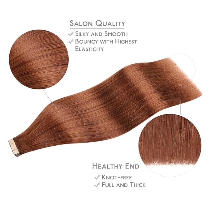 WENNALIFE Clip in Hair Extensions Real Human Hair, 16 Inch 120g 7pcs Clip in Hair Extensions Real Human Hair, Dark Auburn Copper Human Hair Clip in Extensions Remy Human Hair Extensions Clip Ins