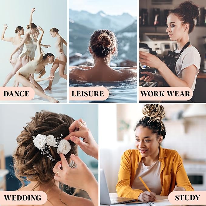 Kitsch U Shaped Hair Pins for Girls, Teens & Women | Hairpin Perfect for Updos, Ballet Buns & Wig Styling | Ideal Gifts for Women - 3 Inches & 2.5 Inches, Brown, 18Pcs