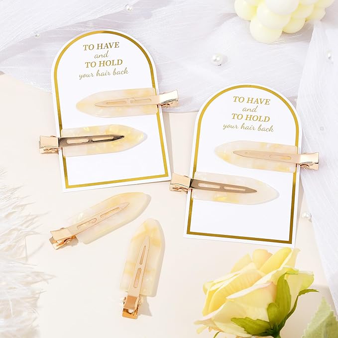 20PCS Bridesmaid Hair Clips No Bend Hair Clips Bridesmaid Hair Accessories Gifts Makeup Creaseless Glitter Hair Clip for Bride Women Girls(20Pcs/10Cards)