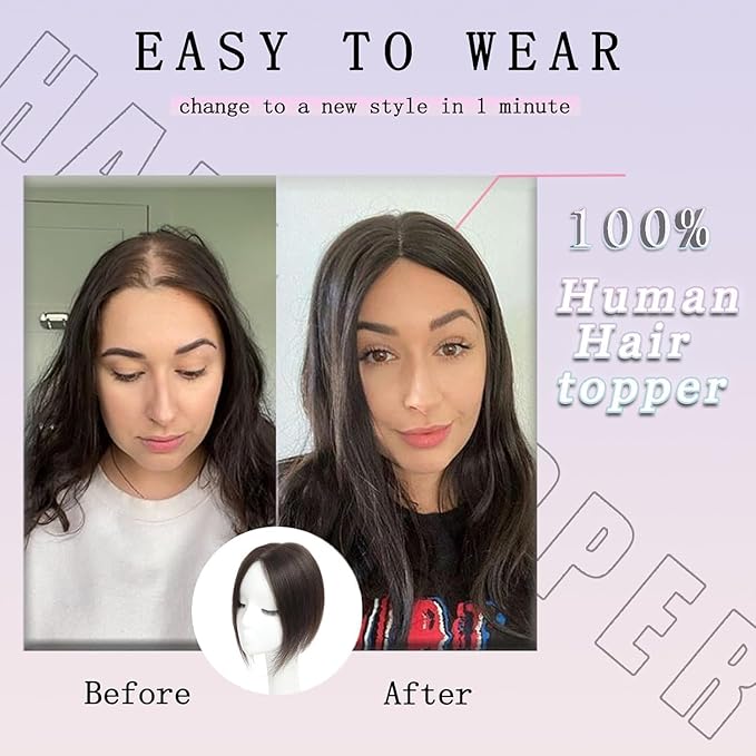 Hair Toppers for Women 10 Inch No Bangs Hairline Topper Wiglets Hairpieces for Thinning Hair Swiss Base Omber Blonde with Highlights（4T1016）