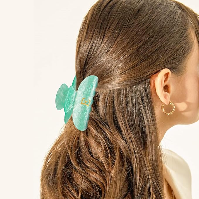 Christmas Gifts for Women Teen Girls - Stocking Stuffers Cute Hair Clips Initial Claw | Birthday Gifts | Bridesmaid Gifts | Preppy Trendy Stuff Personalized Hair Claws Accessories - Green,A