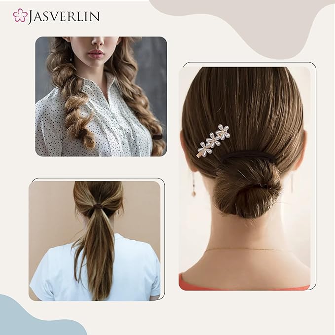 Dark Brown Hair Elastics Ties for Women, Small Hair Scrunchies Band Ponytail Holders No Damage No Pull No Slip for Thick Thin Hair 50 pieces (Dark Brown)