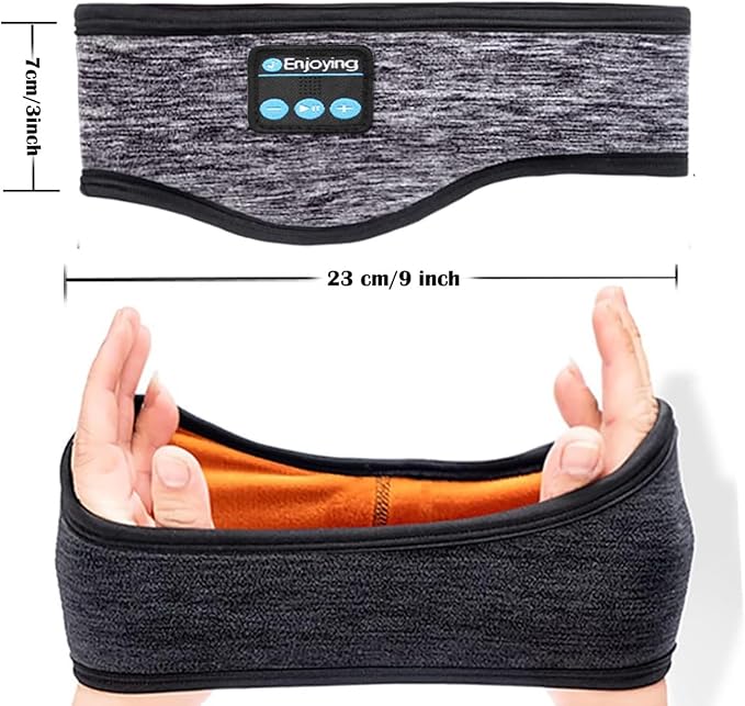 Bluetooth Headband Headphones Double-Layer Ear Warmer for Men Women Winter Cold Weather Wireless Music Thick Fleece Lined Ear Muffs Outdoor Sports Running Cycling (Black)