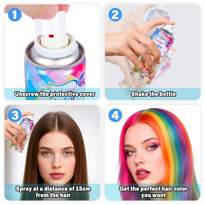 Purple Hair Spray Temporary Hair Color Spray for Kids Women Men, Washable One-Time Use Hair Color Wax Dye, Hair Coloring Natural Hair Style Gel for Christmas Party,Cosplay(Purple 120ML)