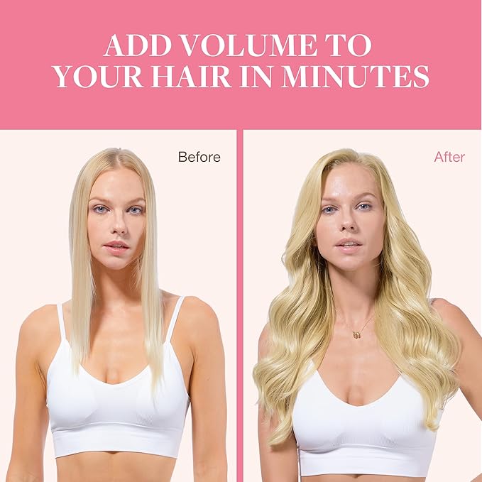 GOO GOO Clip in Hair Extensions Real Human Hair, Remy Human Hair Extensions Clip ins for Women, Natural Human Hair, 20inch 110g 7Pcs, 22F Light Golden Blonde