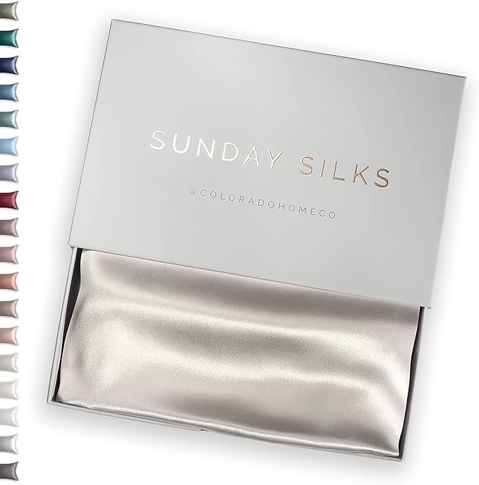 SUNDAYSILKS™ Premium Silk Pillow Cases | 100% Mulberry Silk Pillowcase with Zipper, All Sides Real 22 Momme Grade 6A Silk, Standard Queen, King Size [Off White]